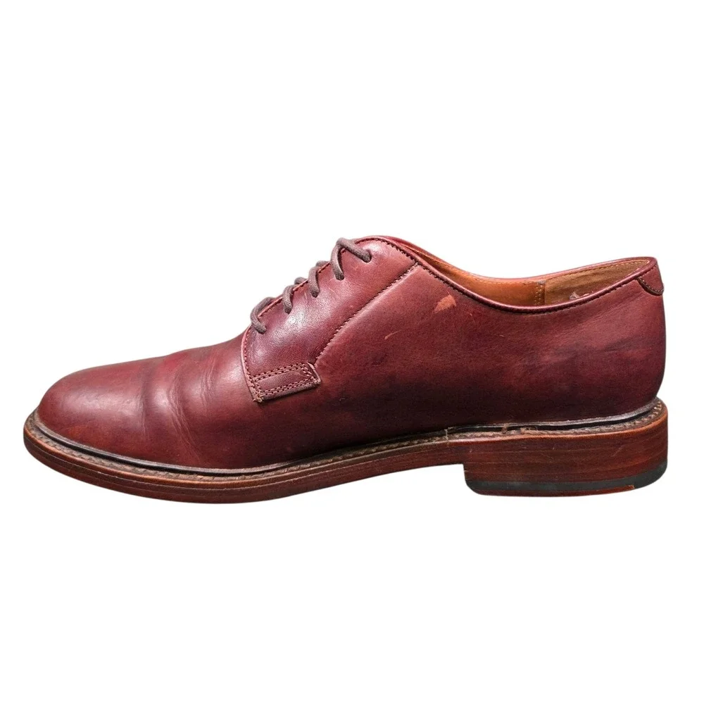 Vtg Frye Men's 9.5‎ D Brown Leather Lace Up Oxford Shoes Antiquated Brown Dress